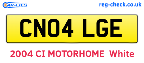 CN04LGE are the vehicle registration plates.