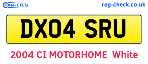 DX04SRU are the vehicle registration plates.