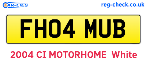 FH04MUB are the vehicle registration plates.