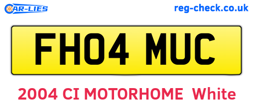 FH04MUC are the vehicle registration plates.
