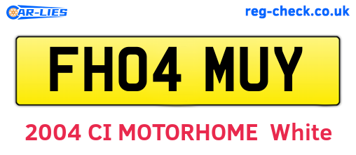FH04MUY are the vehicle registration plates.