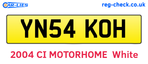 YN54KOH are the vehicle registration plates.