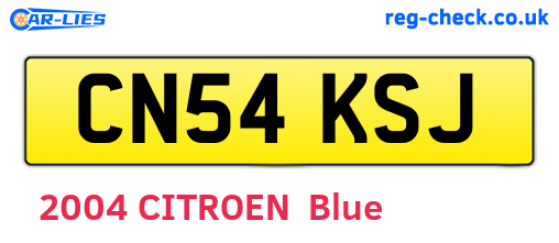 CN54KSJ are the vehicle registration plates.