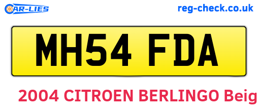MH54FDA are the vehicle registration plates.