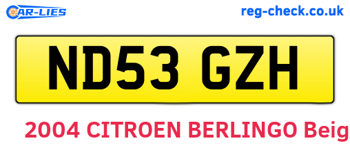 ND53GZH are the vehicle registration plates.