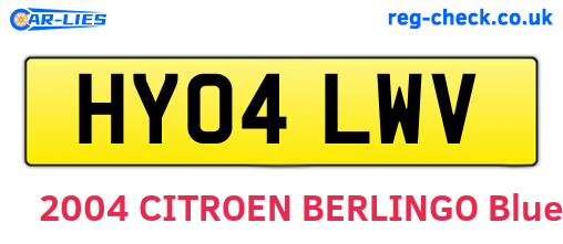 HY04LWV are the vehicle registration plates.