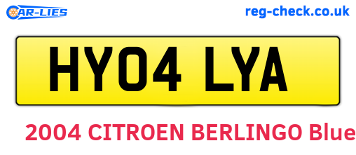 HY04LYA are the vehicle registration plates.