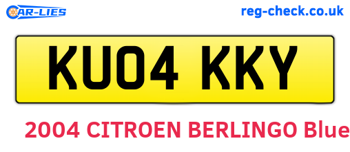 KU04KKY are the vehicle registration plates.