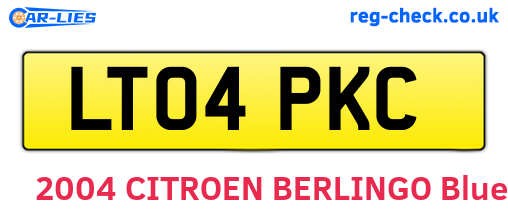 LT04PKC are the vehicle registration plates.