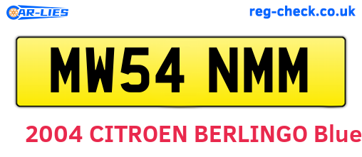MW54NMM are the vehicle registration plates.