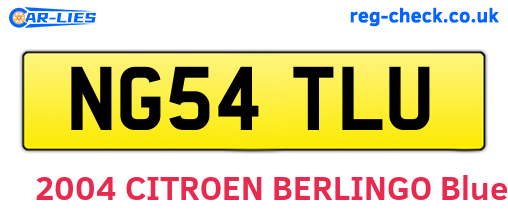 NG54TLU are the vehicle registration plates.