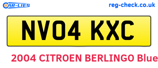 NV04KXC are the vehicle registration plates.