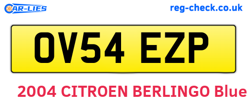 OV54EZP are the vehicle registration plates.