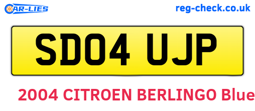 SD04UJP are the vehicle registration plates.