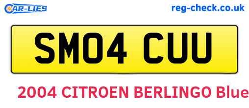 SM04CUU are the vehicle registration plates.