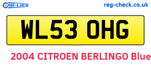 WL53OHG are the vehicle registration plates.