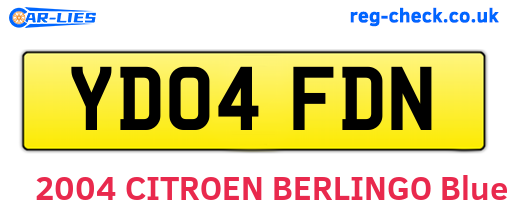 YD04FDN are the vehicle registration plates.