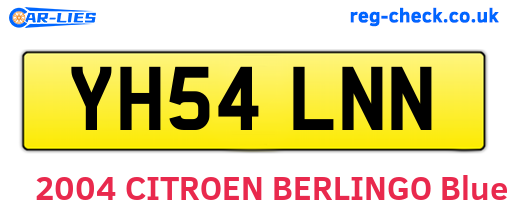 YH54LNN are the vehicle registration plates.