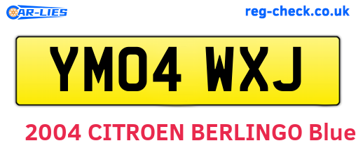 YM04WXJ are the vehicle registration plates.
