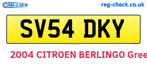 SV54DKY are the vehicle registration plates.