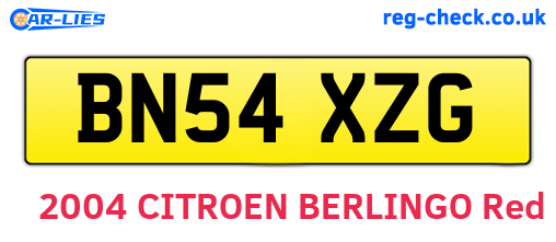 BN54XZG are the vehicle registration plates.