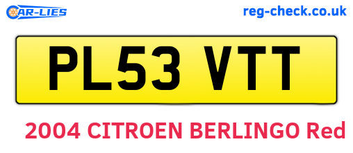 PL53VTT are the vehicle registration plates.