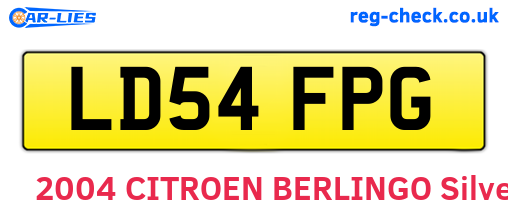 LD54FPG are the vehicle registration plates.