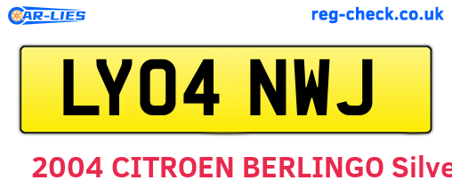 LY04NWJ are the vehicle registration plates.