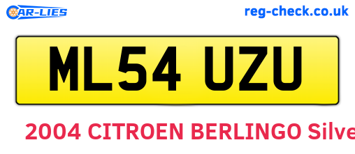 ML54UZU are the vehicle registration plates.