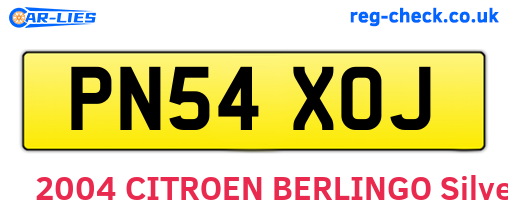 PN54XOJ are the vehicle registration plates.