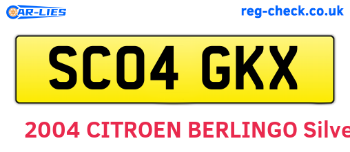 SC04GKX are the vehicle registration plates.