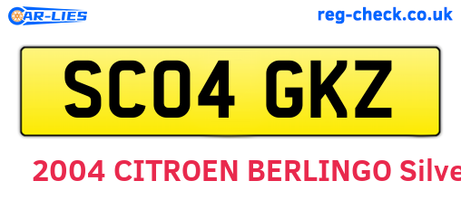 SC04GKZ are the vehicle registration plates.