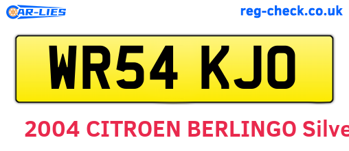 WR54KJO are the vehicle registration plates.