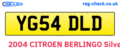 YG54DLD are the vehicle registration plates.