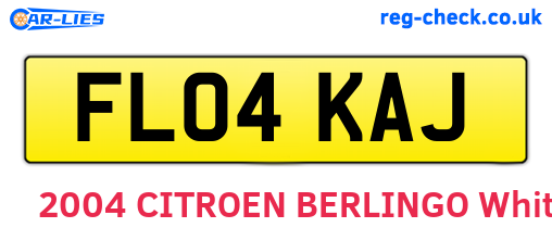 FL04KAJ are the vehicle registration plates.