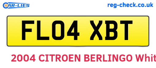 FL04XBT are the vehicle registration plates.