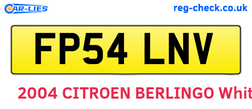 FP54LNV are the vehicle registration plates.