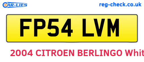 FP54LVM are the vehicle registration plates.