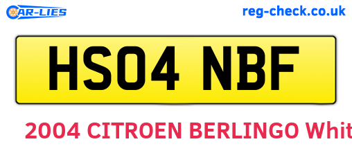 HS04NBF are the vehicle registration plates.