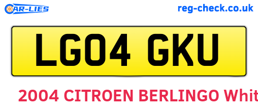 LG04GKU are the vehicle registration plates.