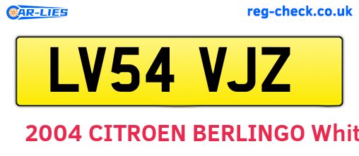 LV54VJZ are the vehicle registration plates.