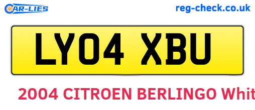 LY04XBU are the vehicle registration plates.