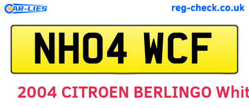 NH04WCF are the vehicle registration plates.