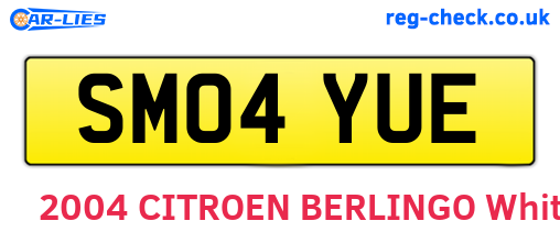 SM04YUE are the vehicle registration plates.