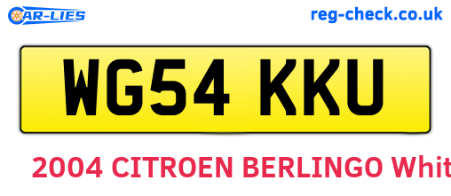 WG54KKU are the vehicle registration plates.