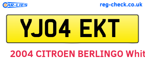 YJ04EKT are the vehicle registration plates.
