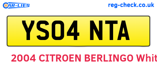 YS04NTA are the vehicle registration plates.