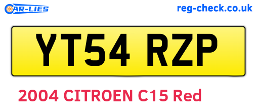 YT54RZP are the vehicle registration plates.