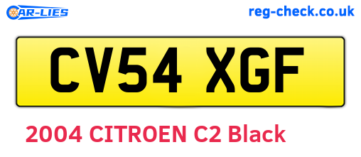 CV54XGF are the vehicle registration plates.