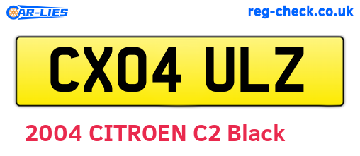 CX04ULZ are the vehicle registration plates.